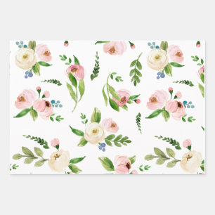 Spring Floral Wedding Wrapping Paper Sheet