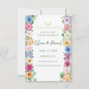Spring Floral Wildflower save the date