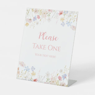 Spring Floral Wildflowers Please take one Pedestal Sign