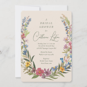 Spring Floral Wreath Bridal Shower Invitation