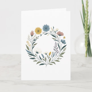 Spring Floral Wreath Card