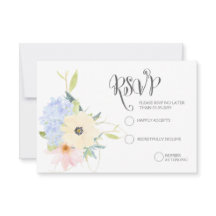 Spring Floral Wreath Wedding RSVP Cards