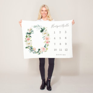 Spring Florals Baby Milestone Blanket