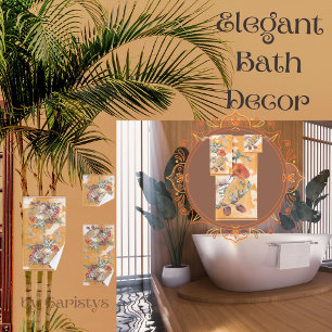 Spring Florals, Butterfly, Mushrooms Bath Towel Set