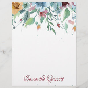 Spring Florals Custom Letterhead