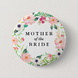 Spring Florals Mother of the Bride Wedding 6 Cm Round Badge