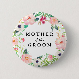 Spring Florals Mother of the Groom Wedding 6 Cm Round Badge