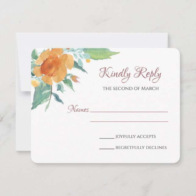 Spring Florals RSVP Card (Front)