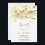 Spring Flower & Beads Decorative 70th Birthday Invitation<br><div class="desc">Beautiful spring bouquet flowers and beads decorative 70th birthday party invitation for women and girl's. A pretty decoration of flowers, beads and glitter butterflies on a plain background. Modern trendy and classy style, fashionable and sophisticated birthday. This design is suitable for any season, Spring, Summer, Autumn/Fall Winter. All text is...</div>