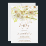 Spring Flower & Beads Decorative 80th Birthday Invitation<br><div class="desc">Beautiful spring bouquet flowers and beads decorative 80th birthday party invitation for women and girl's. A pretty decoration of flowers, beads and glitter butterflies on a plain background. Modern trendy and classy style, fashionable and sophisticated birthday. This design is suitable for any season, Spring, Summer, Autumn/Fall Winter. All text is...</div>