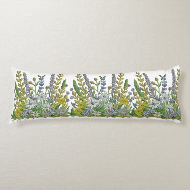  Spring Flower Body Pillow Covers  Embroidered  (Front)