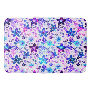 Spring Flower Bouquet - Edelweiss Flower Geometric Bath Mat