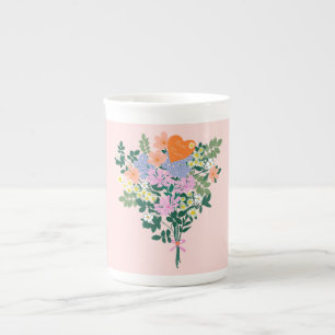 Spring Flower Bouquet for Mum Bone China Mug