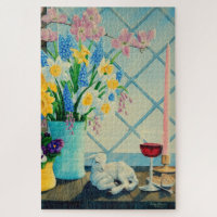 Spring flower bouquet, Lamb of God/wine/passover