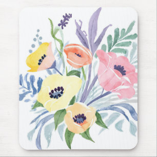 Spring Flower Bouquet Pretty Floral Watercolor Mouse Mat