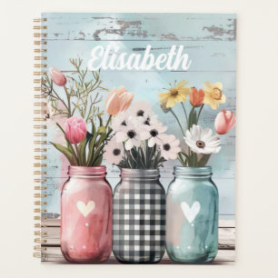 Spring Flower Design with Name Planner