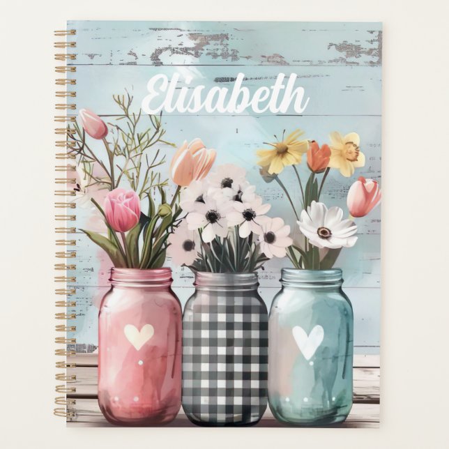 Spring Flower Design with Name Planner (Front)