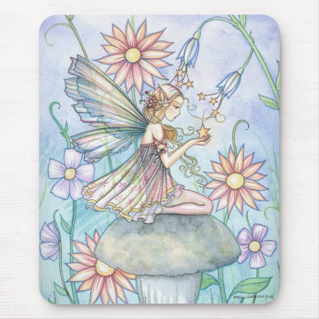 Spring Flower Fairy Art by Molly Harrison Mouse Mat (Front)