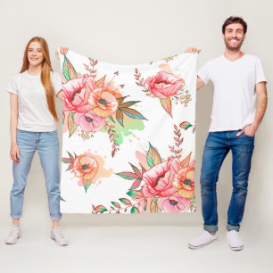 spring Flower Fleece Blanket