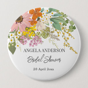 Spring Flower Garden Bridal Shower Paper Coaster 10 Cm Round Badge