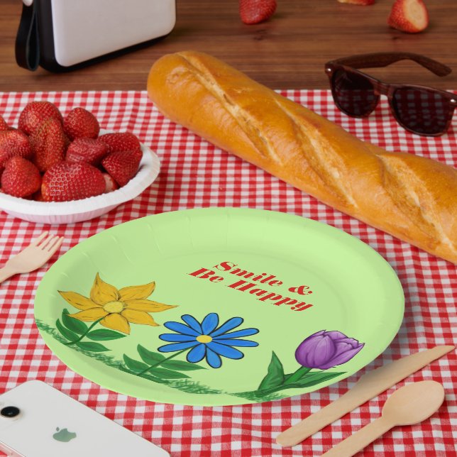 Spring Flower Garden Paper Plates (Picnic)