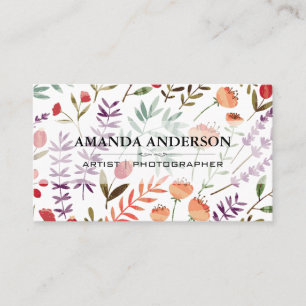 Spring Flower Garden Pattern Business Card