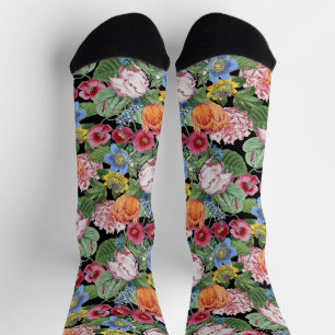 Spring Flower Garden Pattern Socks