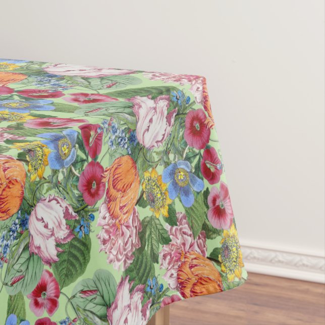 Spring Flower Garden Pattern Tablecloth (In Situ)