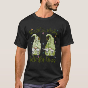 Spring Flower Gnome Dandelion Wishes Butterfly Kis T-Shirt