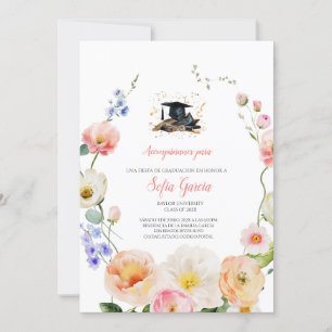 Spring flower graduation invitation