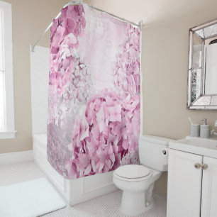Spring Flower Hydrangea Pastel Collage Shower Curtain