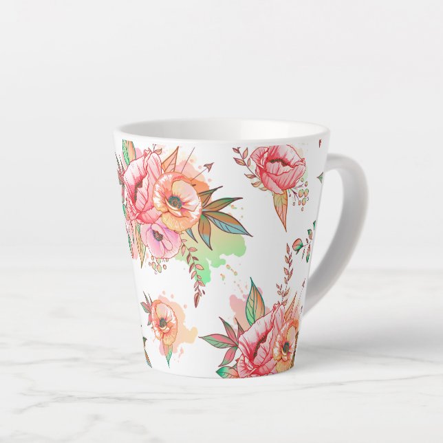 spring Flower Latte Mug (Right Angle)
