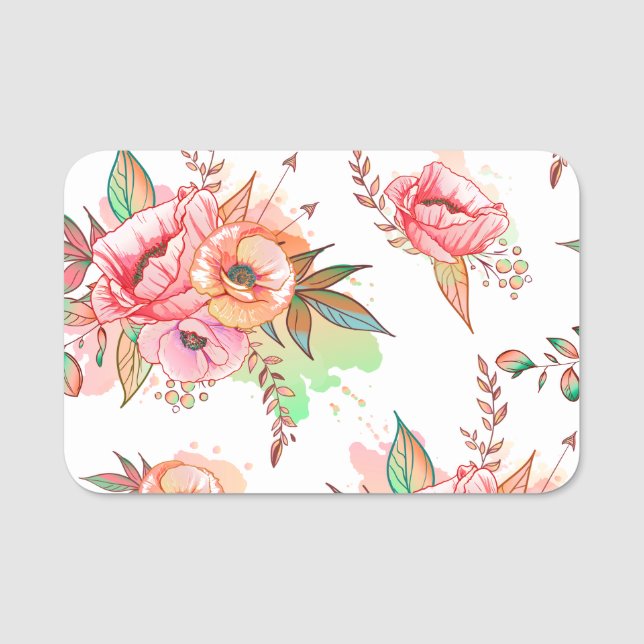 spring Flower Name Tag (Front)