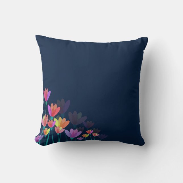 Spring flower on a blue backgroud cushion (Front)