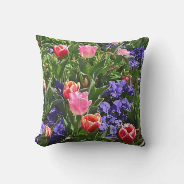 Spring flower outdoor throw pill outdoor cushion (Front)