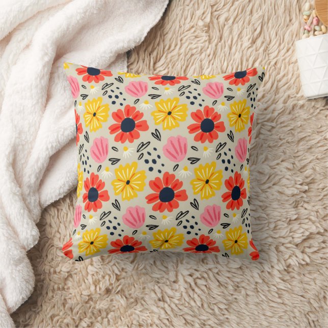 Spring Flower Pattern  Cushion (Blanket)