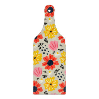 Spring Flower Pattern Cutting Board