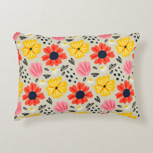 Spring Flower Pattern Decorative Cushion