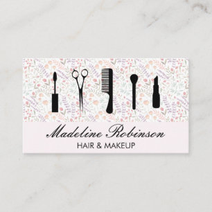 Spring Flower Pattern Hair Makeup Tools Business Card