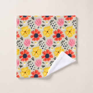 Spring Flower Pattern Wash Cloth