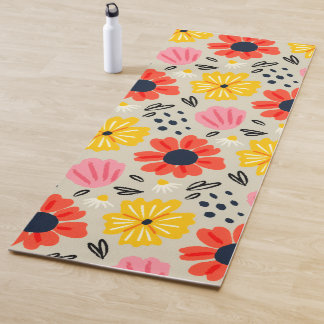 Spring Flower Pattern Yoga Mat