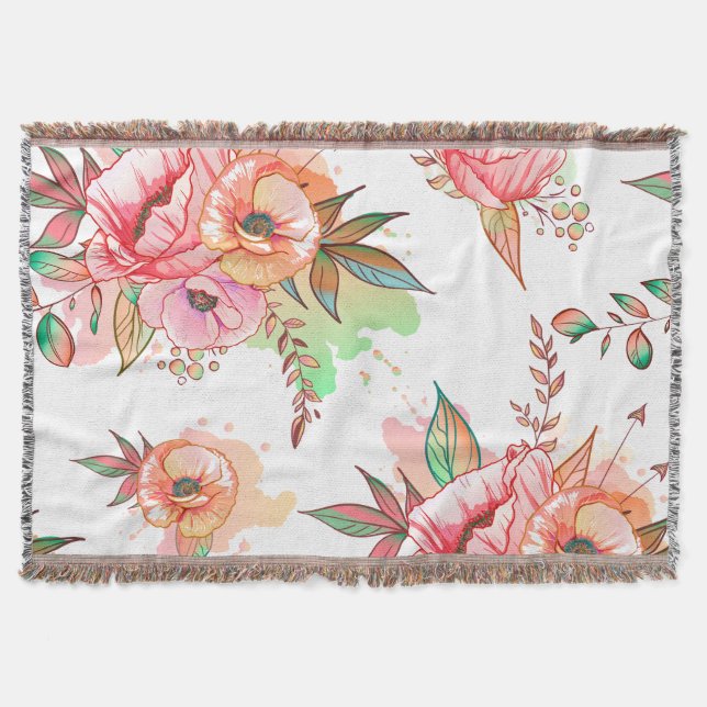 spring Flower Throw Blanket (Front)