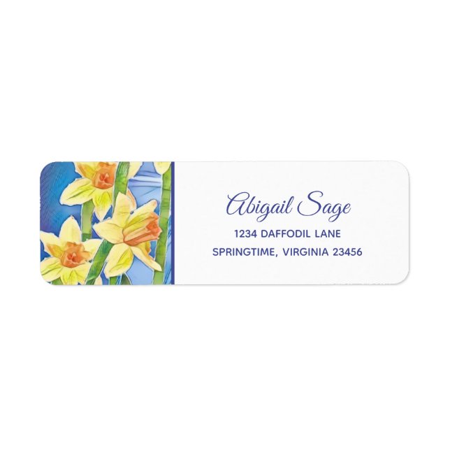 Spring Flower Yellow Daffodil and Sunshine Address (Front)