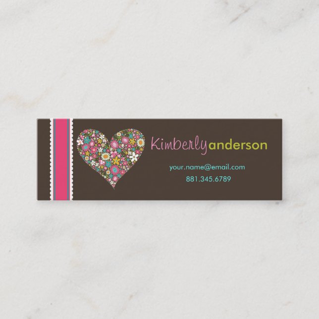 Spring Flowers 2 Valentine Heart Love Profile Card (Front)