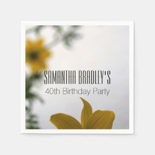 Spring Flowers 40th Birthday Party Paper Napkins