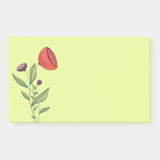 Spring Flowers Abstract Botanical Line Art Post-it Notes