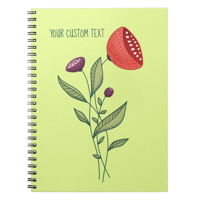 Spring Flowers Abstract Botanical Minimalistic Notebook (Front)