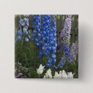 Spring flowers along a garden path, Georgia 2 15 Cm Square Badge