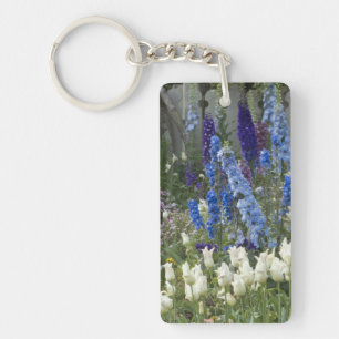 Spring flowers along a garden path, Georgia Key Ring