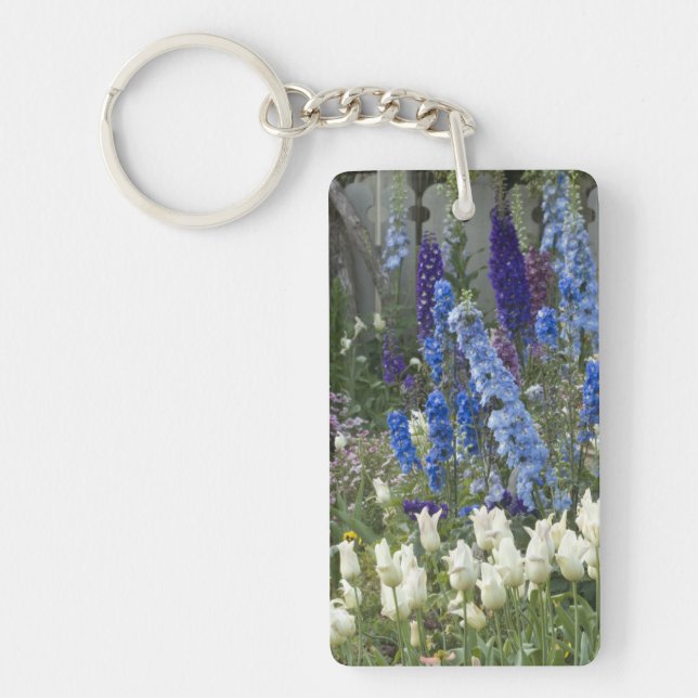 Spring flowers along a garden path, Georgia Key Ring (Front)